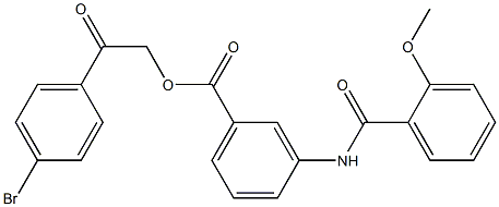 2-(4-bromophenyl)-2-oxoethyl 3-[(2-methoxybenzoyl)amino]benzoate 结构式