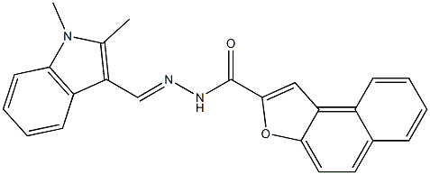 N'-[(1,2-dimethyl-1H-indol-3-yl)methylene]naphtho[2,1-b]furan-2-carbohydrazide 结构式