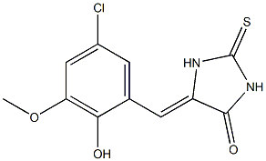 5-(5-chloro-2-hydroxy-3-methoxybenzylidene)-2-thioxo-4-imidazolidinone 结构式