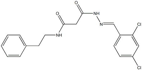 3-[2-(2,4-dichlorobenzylidene)hydrazino]-3-oxo-N-(2-phenylethyl)propanamide 结构式