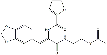 2-{[3-(1,3-benzodioxol-5-yl)-2-(2-furoylamino)acryloyl]amino}ethyl acetate 结构式