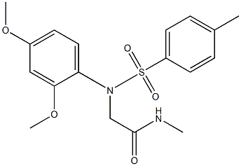 2-{2,4-dimethoxy[(4-methylphenyl)sulfonyl]anilino}-N-methylacetamide 结构式
