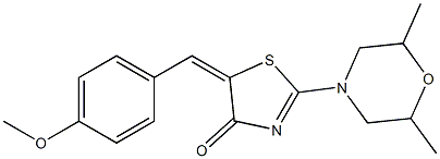 2-(2,6-dimethyl-4-morpholinyl)-5-(4-methoxybenzylidene)-1,3-thiazol-4(5H)-one 结构式