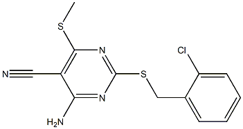 4-amino-2-[(2-chlorobenzyl)sulfanyl]-6-(methylsulfanyl)-5-pyrimidinecarbonitrile 结构式