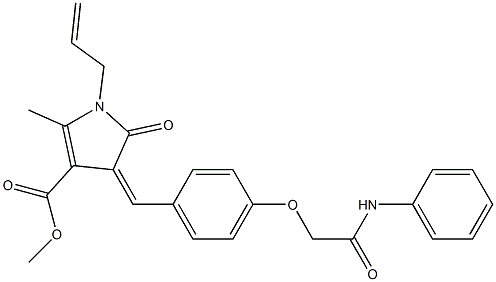 methyl 1-allyl-4-[4-(2-anilino-2-oxoethoxy)benzylidene]-2-methyl-5-oxo-4,5-dihydro-1H-pyrrole-3-carboxylate 结构式