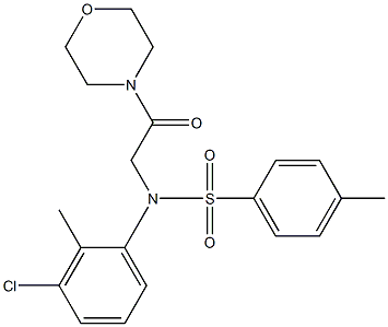 N-(3-chloro-2-methylphenyl)-4-methyl-N-[2-(4-morpholinyl)-2-oxoethyl]benzenesulfonamide 结构式