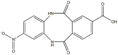 2-nitro-6,11-dioxo-5,6,11,12-tetrahydrodibenzo[b,f][1,4]diazocine-8-carboxylic acid 结构式