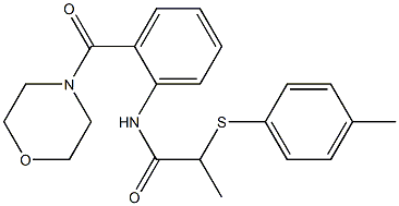 2-[(4-methylphenyl)sulfanyl]-N-[2-(4-morpholinylcarbonyl)phenyl]propanamide 结构式