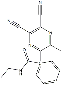 1-(5,6-dicyano-3-methyl-2-pyrazinyl)ethyl(phenyl)formamide 结构式