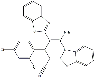 1-amino-2-(1,3-benzothiazol-2-yl)-3-(2,4-dichlorophenyl)-3H-pyrido[2,1-b][1,3]benzothiazole-4-carbonitrile 结构式