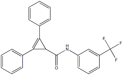 2,3-diphenyl-N-[3-(trifluoromethyl)phenyl]-2-cyclopropene-1-carboxamide 结构式