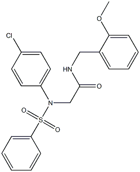 2-[4-chloro(phenylsulfonyl)anilino]-N-(2-methoxybenzyl)acetamide 结构式