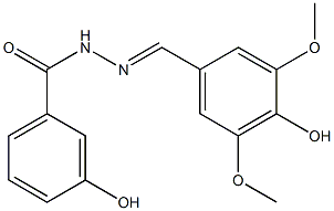 3-hydroxy-N'-(4-hydroxy-3,5-dimethoxybenzylidene)benzohydrazide 结构式