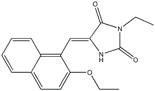 5-[(2-ethoxy-1-naphthyl)methylene]-3-ethyl-2,4-imidazolidinedione 结构式