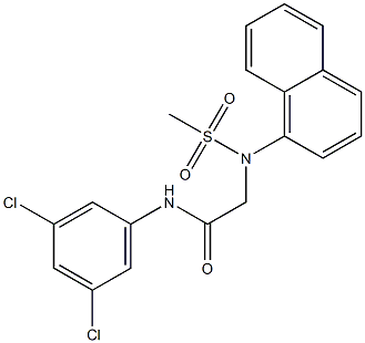 N-(3,5-dichlorophenyl)-2-[(methylsulfonyl)(1-naphthyl)amino]acetamide 结构式