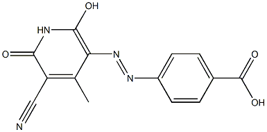 4-[(5-cyano-2-hydroxy-4-methyl-6-oxo-1,6-dihydro-3-pyridinyl)diazenyl]benzoic acid 结构式