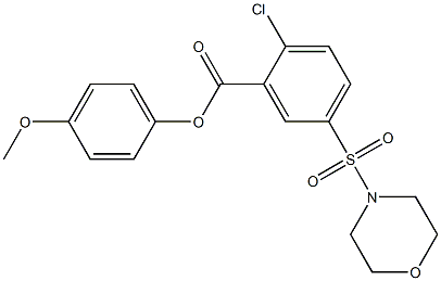 4-methoxyphenyl 2-chloro-5-(4-morpholinylsulfonyl)benzoate 结构式