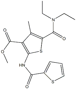 methyl 5-[(diethylamino)carbonyl]-4-methyl-2-[(2-thienylcarbonyl)amino]-3-thiophenecarboxylate 结构式
