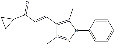 1-cyclopropyl-3-(3,5-dimethyl-1-phenyl-1H-pyrazol-4-yl)-2-propen-1-one 结构式