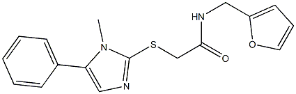 N-(2-furylmethyl)-2-[(1-methyl-5-phenyl-1H-imidazol-2-yl)sulfanyl]acetamide 结构式