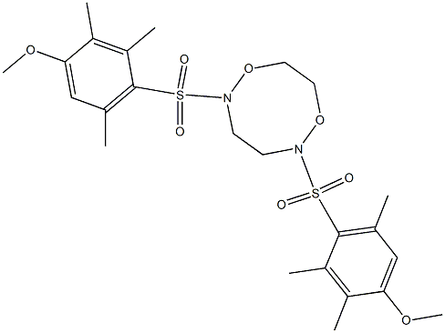 2,5-bis[(4-methoxy-2,3,6-trimethylphenyl)sulfonyl]-1,6,2,5-dioxadiazocane 结构式