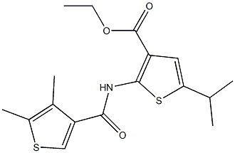 ethyl 2-{[(4,5-dimethyl-3-thienyl)carbonyl]amino}-5-isopropyl-3-thiophenecarboxylate 结构式