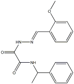 2-[2-(2-methoxybenzylidene)hydrazino]-2-oxo-N-(1-phenylethyl)acetamide 结构式