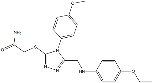 2-{[5-[(4-ethoxyanilino)methyl]-4-(4-methoxyphenyl)-4H-1,2,4-triazol-3-yl]sulfanyl}acetamide 结构式