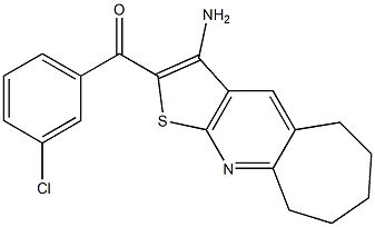 (3-amino-6,7,8,9-tetrahydro-5H-cyclohepta[b]thieno[3,2-e]pyridin-2-yl)(3-chlorophenyl)methanone 结构式