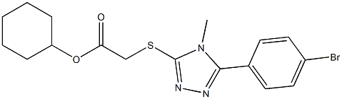 cyclohexyl {[5-(4-bromophenyl)-4-methyl-4H-1,2,4-triazol-3-yl]sulfanyl}acetate 结构式