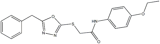 N-[4-(ethyloxy)phenyl]-2-{[5-(phenylmethyl)-1,3,4-oxadiazol-2-yl]sulfanyl}acetamide 结构式