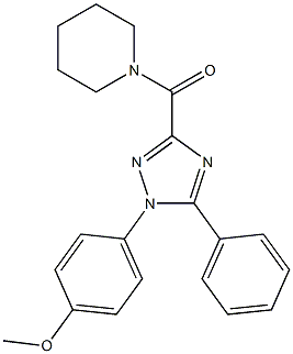 methyl 4-[5-phenyl-3-(1-piperidinylcarbonyl)-1H-1,2,4-triazol-1-yl]phenyl ether 结构式