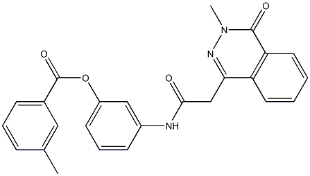 3-{[2-(3-methyl-4-oxo-3,4-dihydro-1-phthalazinyl)acetyl]amino}phenyl 3-methylbenzoate 结构式