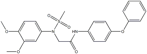 2-[3,4-dimethoxy(methylsulfonyl)anilino]-N-(4-phenoxyphenyl)acetamide 结构式