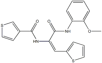 N-[1-[(2-methoxyanilino)carbonyl]-2-(2-thienyl)vinyl]-3-thiophenecarboxamide 结构式