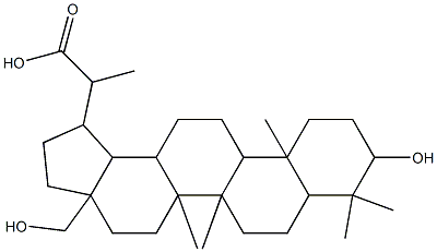 2-[9-hydroxy-3a-(hydroxymethyl)-5a,5b,8,8,11a-pentamethylicosahydro-1H-cyclopenta[a]chrysen-1-yl]propanoic acid 结构式