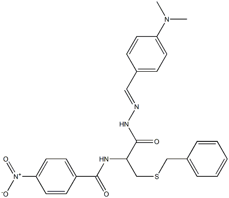 N-(1-[(benzylsulfanyl)methyl]-2-{2-[4-(dimethylamino)benzylidene]hydrazino}-2-oxoethyl)-4-nitrobenzamide 结构式