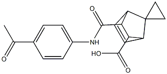 3-[(4-acetylanilino)carbonyl]spiro[bicyclo[2.2.1]hept[5]ene-7,1'-cyclopropane]-2-carboxylic acid 结构式