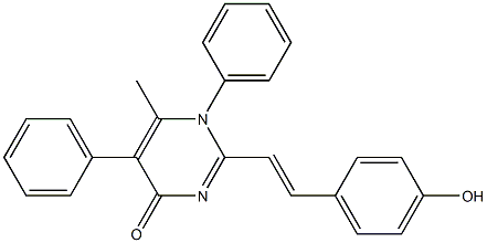 2-[2-(4-hydroxyphenyl)vinyl]-6-methyl-1,5-diphenyl-4(1H)-pyrimidinone 结构式