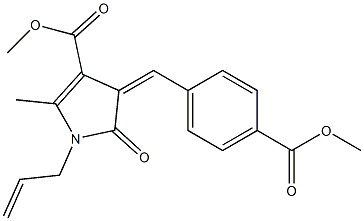 methyl 1-allyl-4-[4-(methoxycarbonyl)benzylidene]-2-methyl-5-oxo-4,5-dihydro-1H-pyrrole-3-carboxylate 结构式