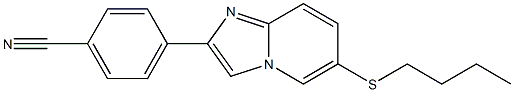 4-[6-(butylsulfanyl)imidazo[1,2-a]pyridin-2-yl]benzonitrile 结构式