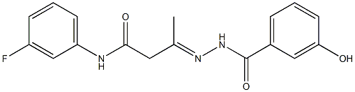 N-(3-fluorophenyl)-3-[(3-hydroxybenzoyl)hydrazono]butanamide 结构式