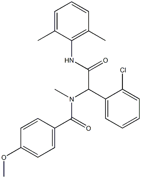 N-[1-(2-chlorophenyl)-2-(2,6-dimethylanilino)-2-oxoethyl]-4-methoxy-N-methylbenzamide 结构式