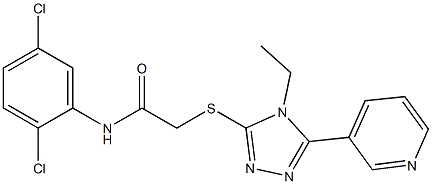 N-(2,5-dichlorophenyl)-2-[(4-ethyl-5-pyridin-3-yl-4H-1,2,4-triazol-3-yl)sulfanyl]acetamide 结构式