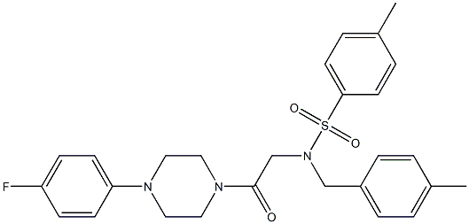 N-{2-[4-(4-fluorophenyl)-1-piperazinyl]-2-oxoethyl}-4-methyl-N-(4-methylbenzyl)benzenesulfonamide 结构式