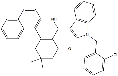 5-[1-(2-chlorobenzyl)-1H-indol-3-yl]-2,2-dimethyl-2,3,5,6-tetrahydrobenzo[a]phenanthridin-4(1H)-one 结构式