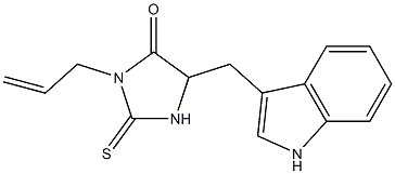 3-allyl-5-(1H-indol-3-ylmethyl)-2-thioxoimidazolidin-4-one 结构式
