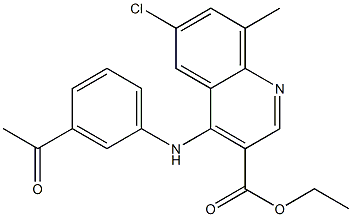 ethyl 4-(3-acetylanilino)-6-chloro-8-methyl-3-quinolinecarboxylate 结构式