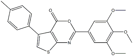 5-(4-methylphenyl)-2-(3,4,5-trimethoxyphenyl)-4H-thieno[2,3-d][1,3]oxazin-4-one 结构式