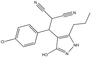 2-[(4-chlorophenyl)(3-hydroxy-5-propyl-1H-pyrazol-4-yl)methyl]malononitrile 结构式